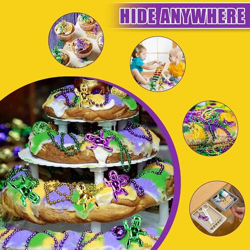 1.2inch Mini Metallic Tiny Babies, Colorful Tiny Baby Dolls King Cake Babies for Baby Shower Ice Cube Game Craft Mardi Gras Decoration Supply (48 pcs) in Kuwait
