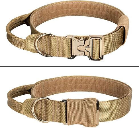 EXCELLENT ELITE SPANKER Tactical Dog Collar Military Adjustable Dog Collar Heavy Duty Dog Collar with Metal Buckle and Control Handle(Black) in Kuwait