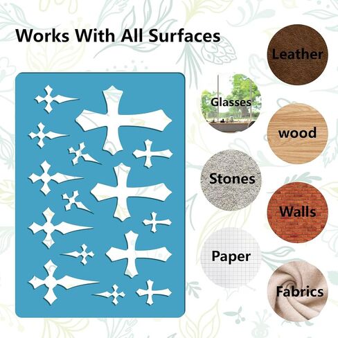 GORGECRAFT 2 Styles Cross Earring Template Reusable Diamond Jewelry Shape Templates Geometric Stencils Leather Earring Acrylic Cutting Stencil for Painting Bracelets Earrings DIY Crafts Making in Kuwait