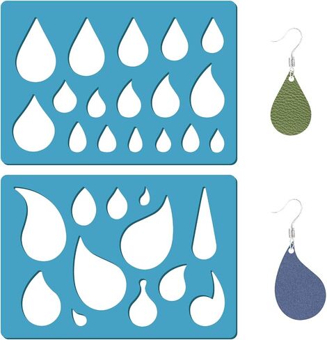 GORGECRAFT 2 Styles Cross Earring Template Reusable Diamond Jewelry Shape Templates Geometric Stencils Leather Earring Acrylic Cutting Stencil for Painting Bracelets Earrings DIY Crafts Making in Kuwait