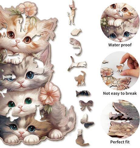 Wooden Puzzles for Adults, Wood Jigsaw Fox Puzzles for Adult, 200 Pcs Wood Animal Puzzle Gifts for Adult Kid Birthday Holiday Family Game(11.5 * 11.3in) in Saudi Arabia