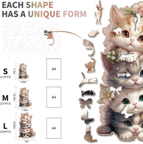 Wooden Puzzles for Adults, Wood Jigsaw Fox Puzzles for Adult, 200 Pcs Wood Animal Puzzle Gifts for Adult Kid Birthday Holiday Family Game(11.5 * 11.3in) in Saudi Arabia