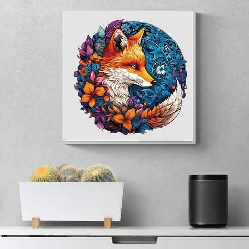 Wooden Puzzles for Adults, Wood Jigsaw Fox Puzzles for Adult, 200 Pcs Wood Animal Puzzle Gifts for Adult Kid Birthday Holiday Family Game(11.5 * 11.3in) in Saudi Arabia