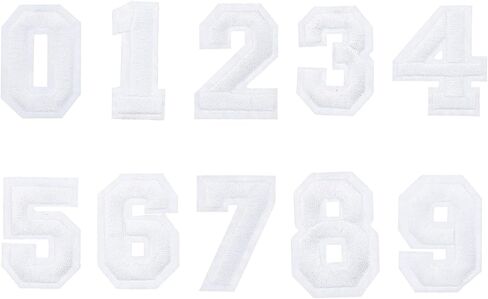 MECCANIXITY 30 Pcs Iron on Number Patches, Number Patches Iron on 1.5 Inch Green Small Numbers for Clothing Embroidered Patches for Clothes Hats Socks DIY in Saudi Arabia