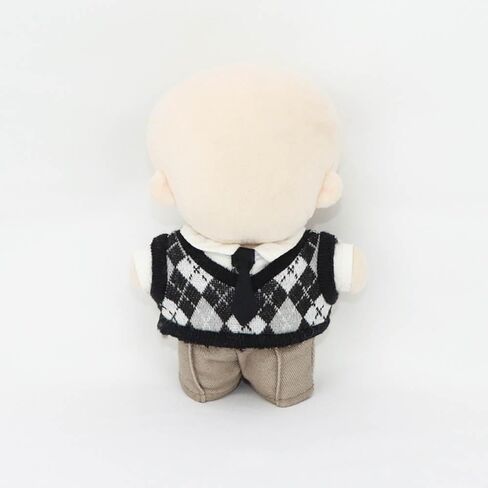 niannyyhouse 10cm Plush Doll Clothes Shirt Pants Tie Vest Campus Suit Dolls Accessories (Black) in Kuwait