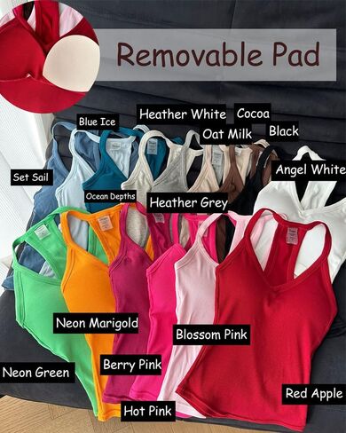 قميص Danysu برقبة على شكل حرف V Racer Back للنساء، قمصان كامي أساسية مبطنة ومضلعة طويلة in Kuwait