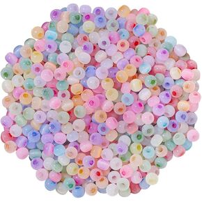 900 Pcs 4mm Glass Seed Beads Colorful Pony Beads Bulk Mini Loose Spacer Beads Small Craft Beads for Bracelet Earring Jewelry Making Multicolor