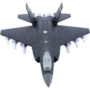 HSOMiD Alloy Planes/Airplane/Aircraft Toy with Pull Back Stealth Bombers and Fighter Planes Black (Blue)
