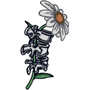 Spine Flower Patch Embroidered Applique Badge Iron On Sew On Emblem