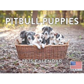 Pitbull Puppy Calendar 2025 Monthly Wall Calender 12 Month