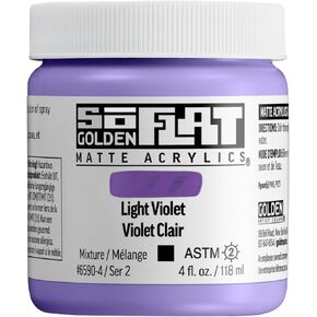 SoFlat Matte Acrylics by GOLDEN, Light Violet, 4 fl. oz. Jar, Professional Acrylic Paint, Semi-Transparent