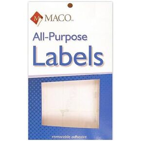 MACO White Round Multi-Purpose Labels, 1/2 Inches in Diameter, 1000 Per Box (MR-808)