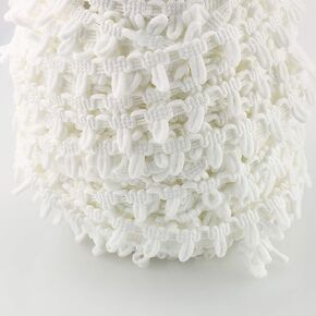 Tegg Button Looping 42ft White Lace Edge Elastic Button Loops for Sewing Craft Wedding Bridal Dress DIY Decoration