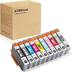 Compatible PFI-300 PFI300 Pigment Ink Cartridge Replacement for Canon PFI-030 PFI030 for Canon imagePROGRAF PRO-300 Printer (MBK PBK C M Y PC PM CO R GY 10-Pack)