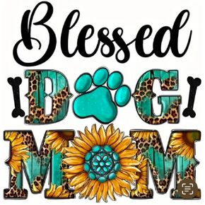 1pc Dog Mom Iron on Heat Transfer Sticker, Mother's Day, Mama Direct to Film Iron-On Decals for Clothes, T-Shirt Making, etc (STYLE2)