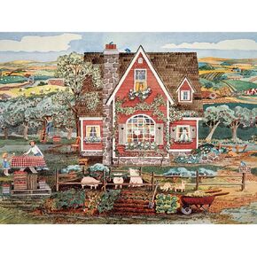 Bits and Pieces - 500 Piece Jigsaw Puzzle for Adults - 18" x 24" - Apple Farm - 500 pc Countryside Farmhouse Jigsaw by Dianna Schmidt