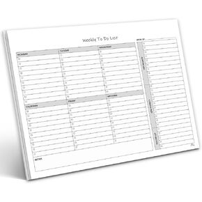 يقوم Herzii بطباعة دفتر SPORAL Weekly Planner - 60 صفحة لإجراء دفتر ملاحظات للعمل ، ومخطط المكتب المربوطة الحلزوني ، ومنظم قائمة المهام الأسبوعية ، ومخطط الإنتاجية ، ووسادة التخطيط ، و 11 × 8،5 "