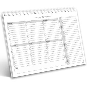 Herzii Prints Spiral Weekly Planner Notebook - 60 Page To Do List Notebook for Work, Spiral Bound Desk Planner, Weekly To-Do List Organizer, Productivity Planner, Planning Pad, 11x8,5"