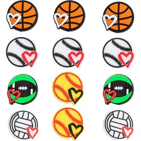 LUBINGSHINE 12pcs Sports Ball Silicone Focal Beads for Pens, Silicone Bulk Beads Charms for Jewelry Making Bracelet Necklace Keychain Handmade Crafts (Sports Ball)