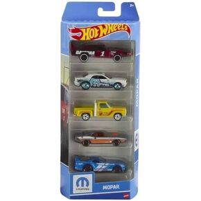 Hot Wheels Mopar 5 Pack, 1:64 Scale, '08 Challenger SRT8, '70 Hemi Challenger, Viper GTS-R, Li'l Red Express Truck, '69 Charger Daytona