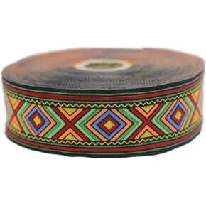 11 Yard Spool 1.37 inches Wide Colorful African Motif Ribbon Vintage Jacquard Ribbon African Pattern Ribbon Sewing Trim Jacquard Trim 35971