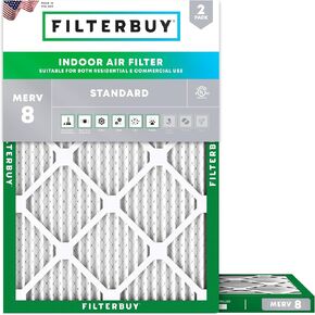 Filterbuy 18x30x1 Air Filter MERV 8 Dust Defense (2-Pack), Pleated HVAC AC Furnace Air Filters Replacement (Actual Size: 17.75 x 29.75 x 0.75 Inches)