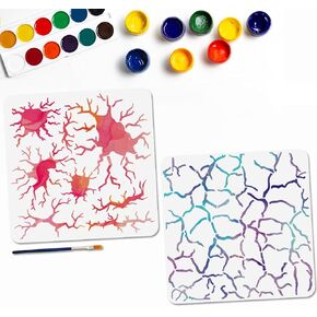 MAYJOYDIY 2 Pcs Fish Stencils School of Fish Stencil with Paint Brush 11.8×11.8inch Ocean Animals Reusable Plastic Painting Templates for Craft on Window Wood Wall Home Decoration