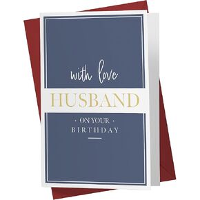 Karto Sweet Birthday Card for Husband Him - Large 5.5x8.5 inch Husband Birthday Cards - With Love