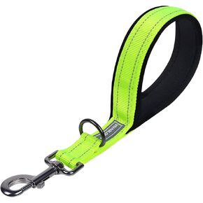 VIVAGLORY Short Rope Dog Leash Durable Highly Reflective Threads Training Walking Dog Traffic Leashes for Medium & Large Dogs, 18IN, Orange