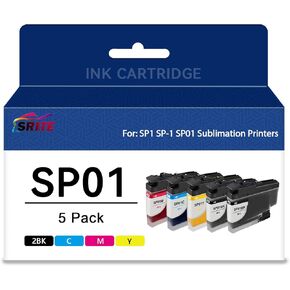 SP1 SP01 SP-1 Ink Cartridge High Capacity Compatble with SP01BKS SP01CS SP01MS SP01YS Replacement for Brother SP-1 Sublimation Printer (5-Pack)