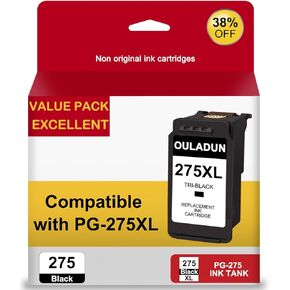 275XL Black Ink Cartridge Replacement for PG-275 275 XL Ink Cartridges for Canon PIXMA TS3500 TS3520 TS3522 TR4700 TR4720 TR4722 Printers High Capacity (1 Black)