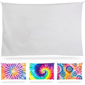 Julie Blue Plain White Tapestry 100% Cotton Blank Tapestry with Loops for DIY and Tie Dye - Perimeter Stitching - Ready to Use - Hand Made in the USA (35x50, White)