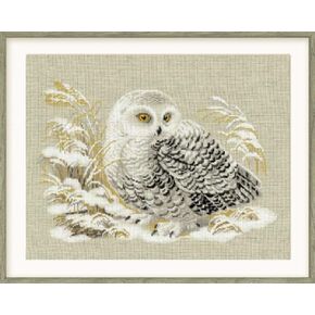 RIOLIS - White Owl 1241, Cross Stitch Kits 17,72" x13,78, Cross Stitch Kits for Beginners & Advanced, Crossstitching Kits Adult, Counted Stitching Kits, Embroidery Kit