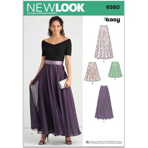 New Look Misses' Circle Skirt Sewing Pattern Packet, Design Code S9441, Sizes 8-10-12-14-16-18-20, Multicolor