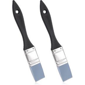 2 Pack Silicone Paint Brushes 1 Inch Color Shaper Brush Tool for Resin, Pointed Edged Flat Flexible Acrylic Brush Artists Silicone Paintbrush Water Based Painting Tool for Acrylic Paints Stains