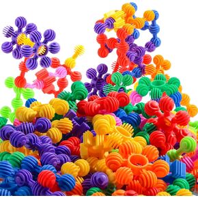 Jenaai 120 Pcs Star Stem Building Toys Plastic Connector Blocks for Teenagers with Tote Kindergarten and Preschool Table Preschool Manipulatives Sets Gift for Daughter and Son