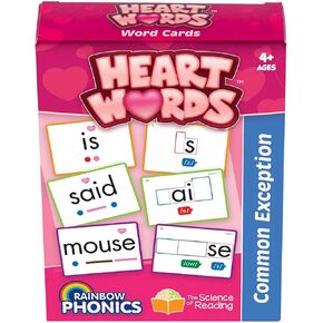 Junior Learning: Rainbow Phonics - Heart Words - 93 Word Cards, Flash Cards Use Visual Clues to Learn Core Words, Level Based Cards, Kids Ages 4+