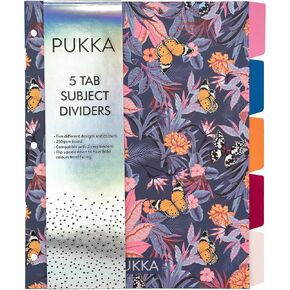 Pukka Pad, Bloom Reversible Dividers, 1 Pack of 5 Tab Set, 3-Ring Binder Compatible, 8 ½ x 11 in. Multi-Color in Kuwait