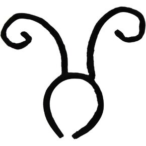 Black Plush Oversized Insect Bug Headband Antenna