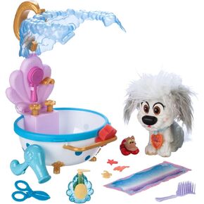 Disney Store Official Princess Pet Play Set - Max Bathtub Set – Fun Playsets Princess Toys Perfect for Little Kids - Comes with Color-Changing Max, Sebastian Figure & Bubbles.
