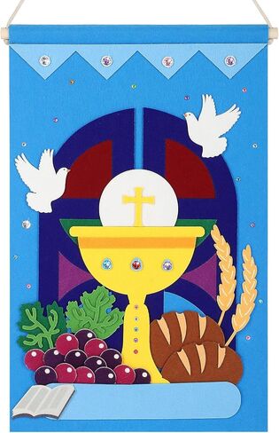 First Compleinion Banner Kit for Boys Girls Catholic Craft Pack First Holy Compleion Banner Banner Kits DIY Holy Compleion Banner Church و Sunday School Crafts for Kids First Complet in Kuwait