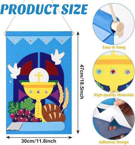 First Compleinion Banner Kit for Boys Girls Catholic Craft Pack First Holy Compleion Banner Banner Kits DIY Holy Compleion Banner Church و Sunday School Crafts for Kids First Complet in Kuwait