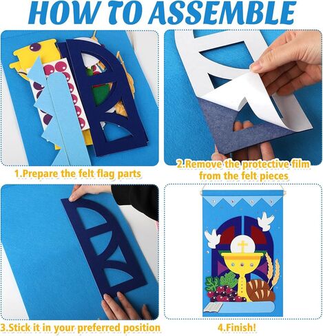 First Compleinion Banner Kit for Boys Girls Catholic Craft Pack First Holy Compleion Banner Banner Kits DIY Holy Compleion Banner Church و Sunday School Crafts for Kids First Complet in Kuwait