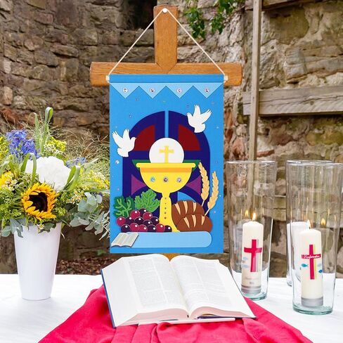 First Compleinion Banner Kit for Boys Girls Catholic Craft Pack First Holy Compleion Banner Banner Kits DIY Holy Compleion Banner Church و Sunday School Crafts for Kids First Complet in Kuwait