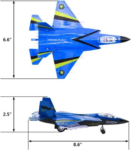 HSOMiD Alloy Planes/Airplane/Aircraft Toy with Pull Back Stealth Bombers and Fighter Planes Black (Blue) in Saudi Arabia