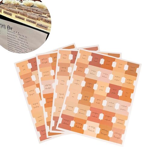 4Pcs Prayer Bible Index Tabs, Prayer Bible Tabs for Top of Bible, Bible Tabs for Women Men, Bible Bookmark Gift for Christian (Brown) in Saudi Arabia