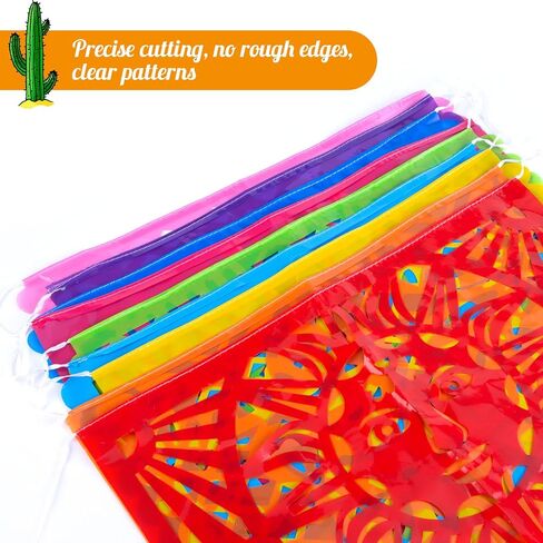 JOHOUSE 2 Packs Mexican Party Decoration, 18 Feet Plastic Papel Picado Fiesta Banner Cinco de Mayo Garland for Mexican Birthday Party Supplies in Saudi Arabia