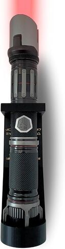 Savi's Workshop Lightsaber Wall Wall Mount ، اختر شعارًا ، لوحة خلفية نقش Aurebesh ، مجهزة ثلاثية الأبعاد ، متضمنة (شعار Order Order Black - Jedi) in Kuwait