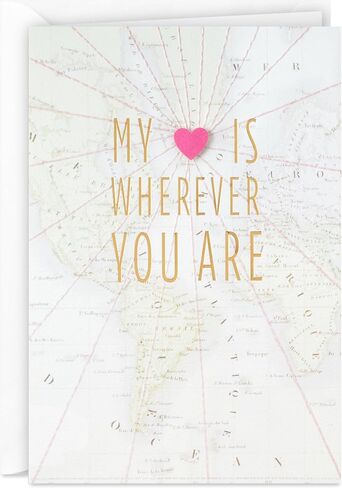 Hallmark Signature Love Card (My Heart is Wherever You Are) for Husband, Wife, Boyfriend, Girlfriend, Spouse in Kuwait