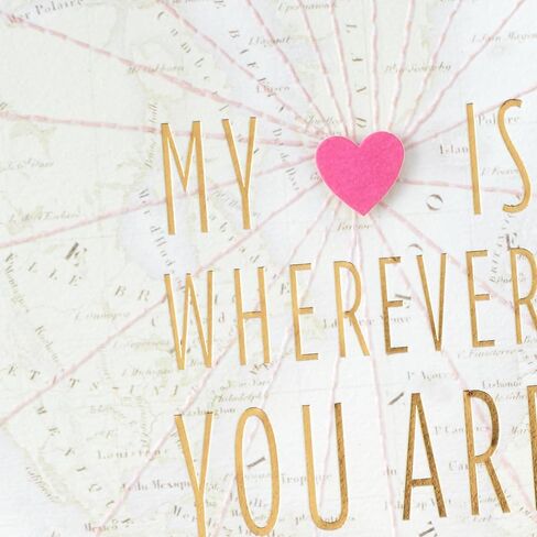 Hallmark Signature Love Card (My Heart is Wherever You Are) for Husband, Wife, Boyfriend, Girlfriend, Spouse in Kuwait